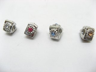 20 Alloy Heart Thread European Beads ac-sp547
