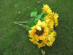 2Bunch x 5 Head Artificial Sun Flower Home Garden Decoration 2Bunch x 5 Head Artificial Sun Flower Home Garden Decoration