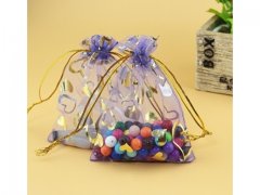 100 Purple Foil Drawstring Jewelry Gift Pouches 11x16cm