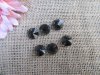 100 Black Crystal Faceted Double-Hole Suncatcher Beads 14mm