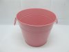10X Pink Tin Pail Bucket w/Ring Handle for Wedding Favor