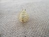 50 Golden Spiral Bead Cages Pendants Findings 25x20mm Size
