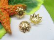 200pcs Golden Plated Bead Caps Leaves 12mm (image for) 200pcs Golden Plated Bead Caps Leaves 12mm