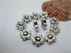 (image for) 100 Tibetan Silver Plum Blossom Bali Style Spacer Beads 10mm