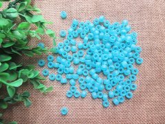 (image for) 500g Forsted Cyan Barrel Pony Beads Loose Bead 8mm