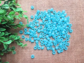 500g Forsted Cyan Barrel Pony Beads Loose Bead 8mm (image for) 500g Forsted Cyan Barrel Pony Beads Loose Bead 8mm