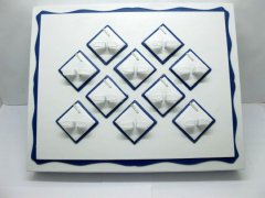 1Pc Dark Blue Edged Earring & Pendant Display Case