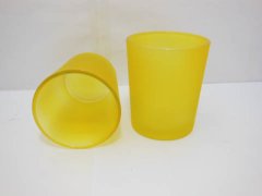(image for) 40 Frosted Glass Tea Light Holder Wedding Favor 6.5cm Yellow