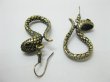 (image for) 12 Pairs Bronze Plated Snake Dangle Earrings