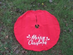 (image for) 1Pc Red Felt Tree Skirt Foot Cover Skirt Tree Christmas Decor