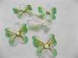 100 Green Glitter Butterfly Charms Craft Topper pd-o77 (image for) 100 Green Glitter Butterfly Charms Craft Topper pd-o77