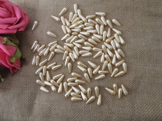 250g (615Pcs) Champagne Teardrop Simulate Pearl Beads Loose Bead