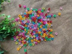 (image for) 650Pcs Translucent Barrel Pony Beads Mixed Color