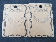 12Sheets X 2Pcs Simple Fashion Bronze Silver Chain Necklace Reta 12Sheets X 2Pcs Simple Fashion Bronze Silver Chain Necklace Reta