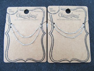 12Sheets X 2Pcs Simple Fashion Bronze Silver Chain Necklace Reta