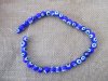 48Pcs Blue Handmade Round Evil Eye Lampwork Beads Charms 8mm