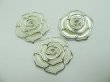 (image for) 20Pcs Pearl Ivory Rose Hairclip Jewelry Finding Beads 48mm