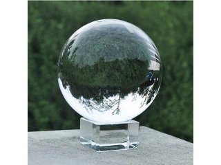 1X 80mm Clear Crystal Sphere Balls With Glass Base