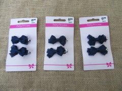 (image for) 1Sheet X 2Pcs Duck Clip Hair Clip with Blue Bowknot