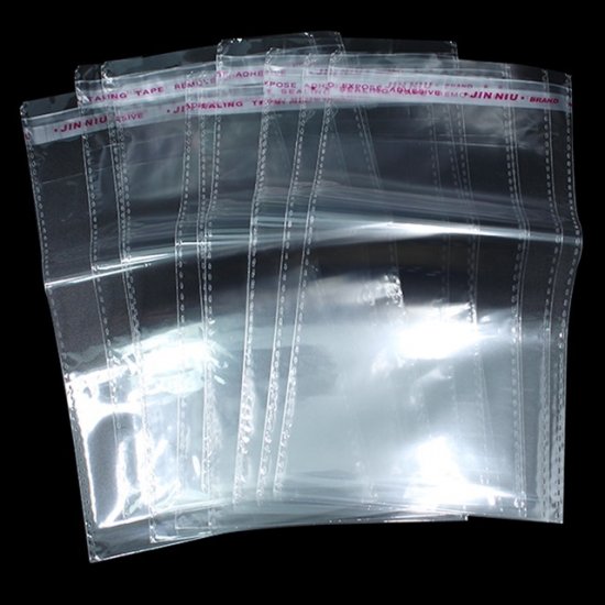 500 Clear Self-Adhesive Seal Plastic Bag 40x26cm - Click Image to Close