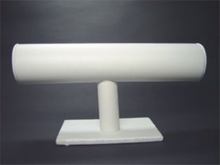 2Pcs White Leatherette T-BAR Bracelet Display Rack