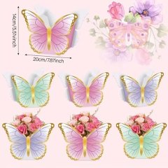 (image for) 12Pcs Butterfly Shaped Candy Treat Boxes Decorative Party Favor Containers