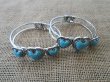(image for) 12Pcs Heart Turquoise Bracelet Bangles Women's Jewellery