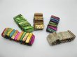 (image for) 12 Colorful Elastic Dyed Sea Shell Wide Bracelet - Oblong