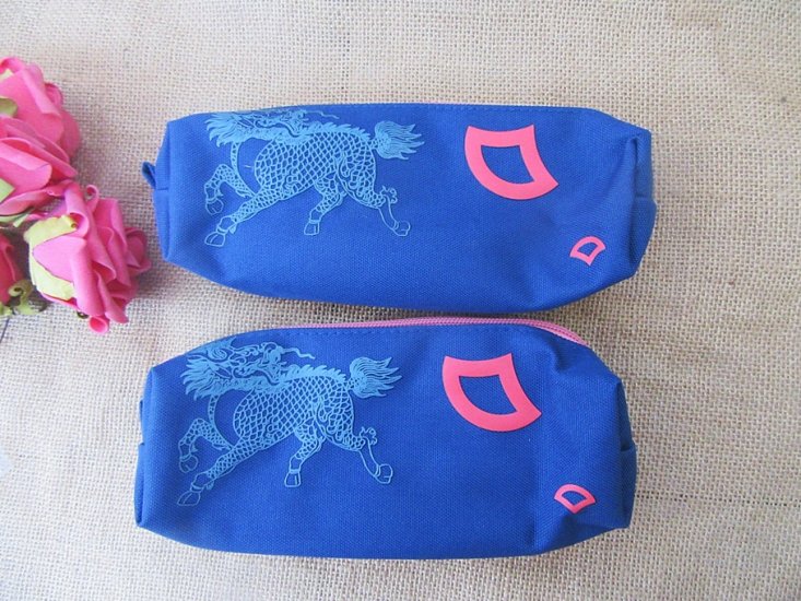 10Pcs Dragon Pencil Case Zipper Bag Makeup Bag Blue Color - Click Image to Close