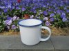4Pcs White Beaker Enamel Mug Cup Tea Camping 8cm 300ml