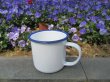 (image for) 4Pcs White Beaker Enamel Mug Cup Tea Camping 8cm 300ml