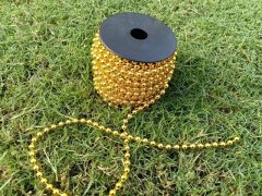 (image for) 1Roll x 15m Golden 8mm Beaded Garland String Wedding Craft