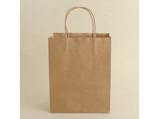 50 Light Coffee Kraft Paper Bags with Carrying Strap