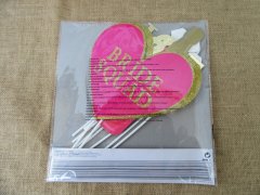 4Packs X 10Pcs Photo Booth Props Wedding Party Bride Squad For L