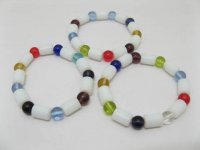 50 Simulated White Jade Glass Bracelets