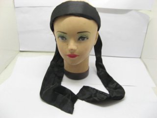 1 Black Headbands Hairband with Attached Scarves (image for) 1 Black Headbands Hairband with Attached Scarves