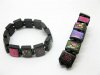 4x12Pcs Wooden Beaded Bracelets with Justin Bieber Sticker on 4x12Pcs Wooden Beaded Bracelets with Justin Bieber Sticker on