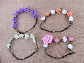 1Pc Flower On Elastic Head Band Head Hoop Hairband New
