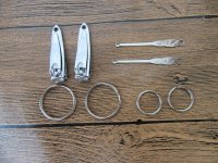 12Sets Nail Clippers and Earpick with Split Rings