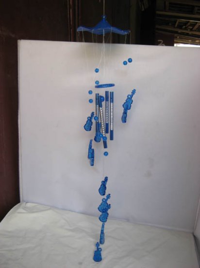5X Blue Violin Wind Chime with 4 Aluminum Pipes - Click Image to Close