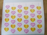 4Pack x 6 Baby Shower It's A Girl Pink Heart String 213.3cm Part