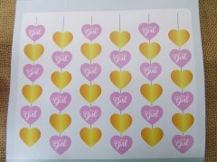 4Pack x 6 Baby Shower It's A Girl Pink Heart String 213.3cm Part 4Pack x 6 Baby Shower It's A Girl Pink Heart String 213.3cm Part