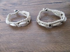 12X Handmade Natural Knitted Bracelets with Shell Beads 12X Handmade Natural Knitted Bracelets with Shell Beads