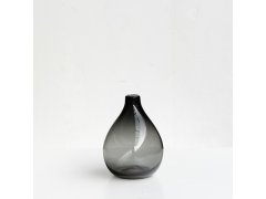 (image for) 1Pc Modern Grey Water Drop Shaped Small Mouth Glass Vase