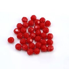 (image for) 1080Pcs (210g) Dark Red Faceted Beads 8mm for Handmade Jewelry Accessories