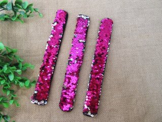 30Pcs Pink Sequin Color Changed Magic Ruler Slap Band Bracelets