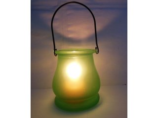 10Pcs Green Frosted Hanging Glass Tea Light Holder Wedding Favor