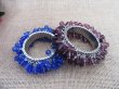 (image for) 6Pcs Metal Bangle Bracelet with Glass Beads Mixed Color