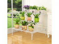 3 Tier White Garden Flower Pots Plant Stair Stand Rack Shelves 3 Tier White Garden Flower Pots Plant Stair Stand Rack Shelves