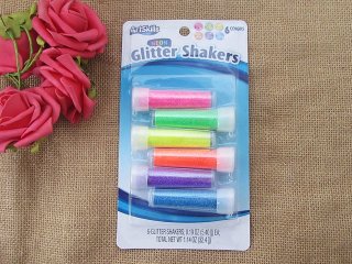 5Pkts x 6Pcs Neon Glitter Shaker Multi Purpose Glitter For Art